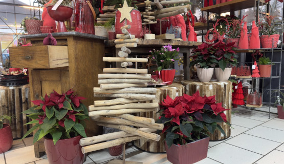 Weihnachtsdekoration und Gestecke