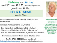 &Uuml;bermorgen um 19 Uhr in Lahr: Kostenloser Vortrag "Fit & gesund - auch im Alter"