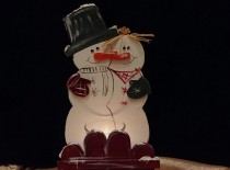 Liebe im Schnee - Holzfiguren inkl. Glas mit Kerze