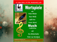 Orte f&uuml;r Worte: Peter Winter, Hans Weide und Combo2Go in der Mediathek Lahr