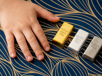 Kindersparplan mit Edelmetallen wie; Gold, Silber und Platin